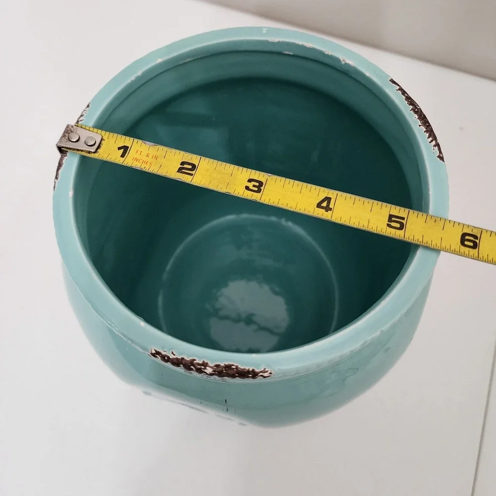 Mason Jar Utensil Holder Robin Egg Blue Distressed Farmhouse Kitchen Decor 8